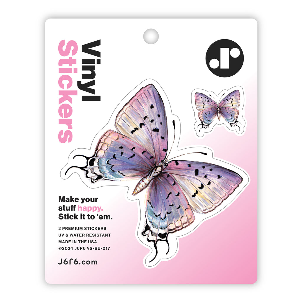 verso blue hairstreak purple butterfly butterfly duo vinyl sticker sheet