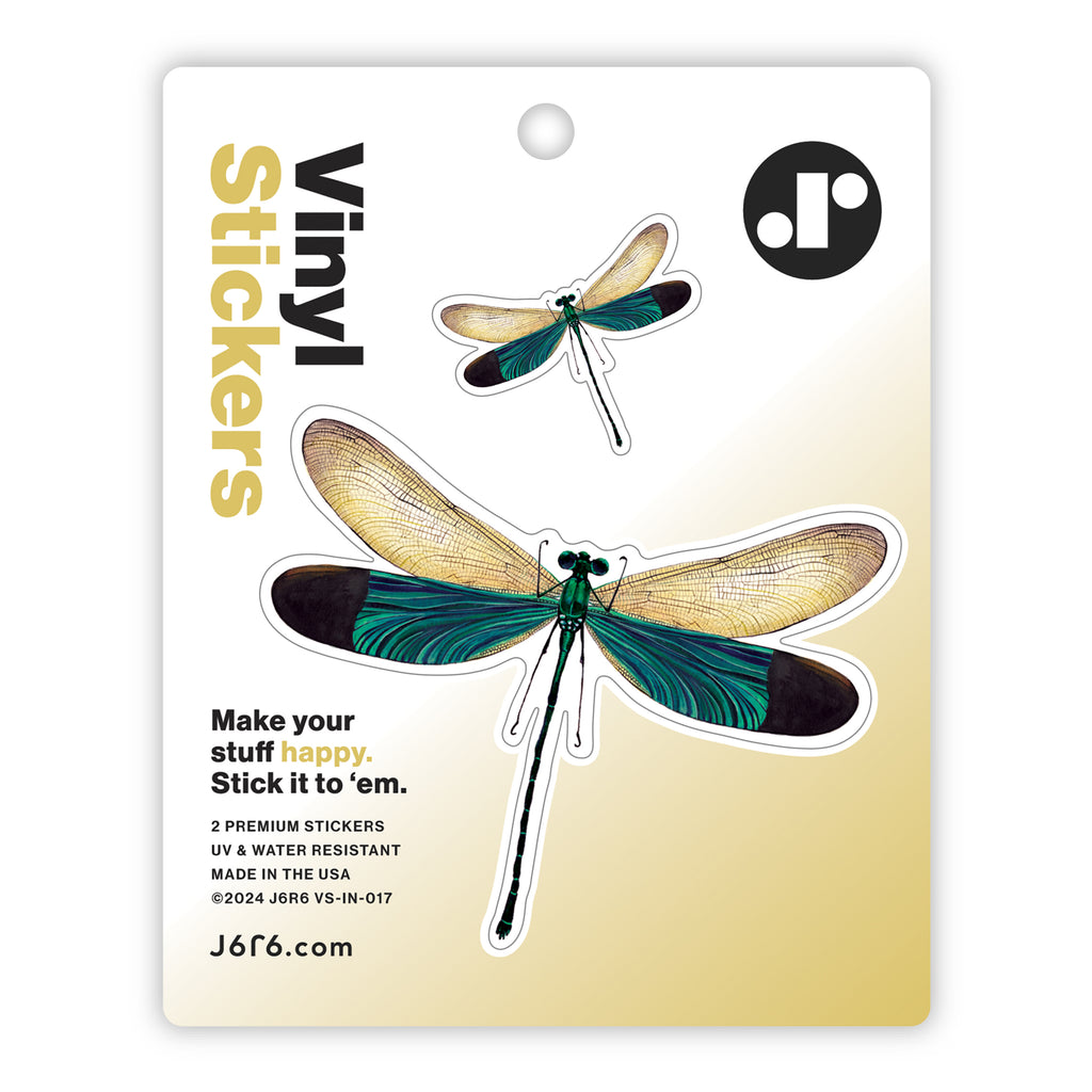 turquoise dragonfly duo vinyl sticker sheet