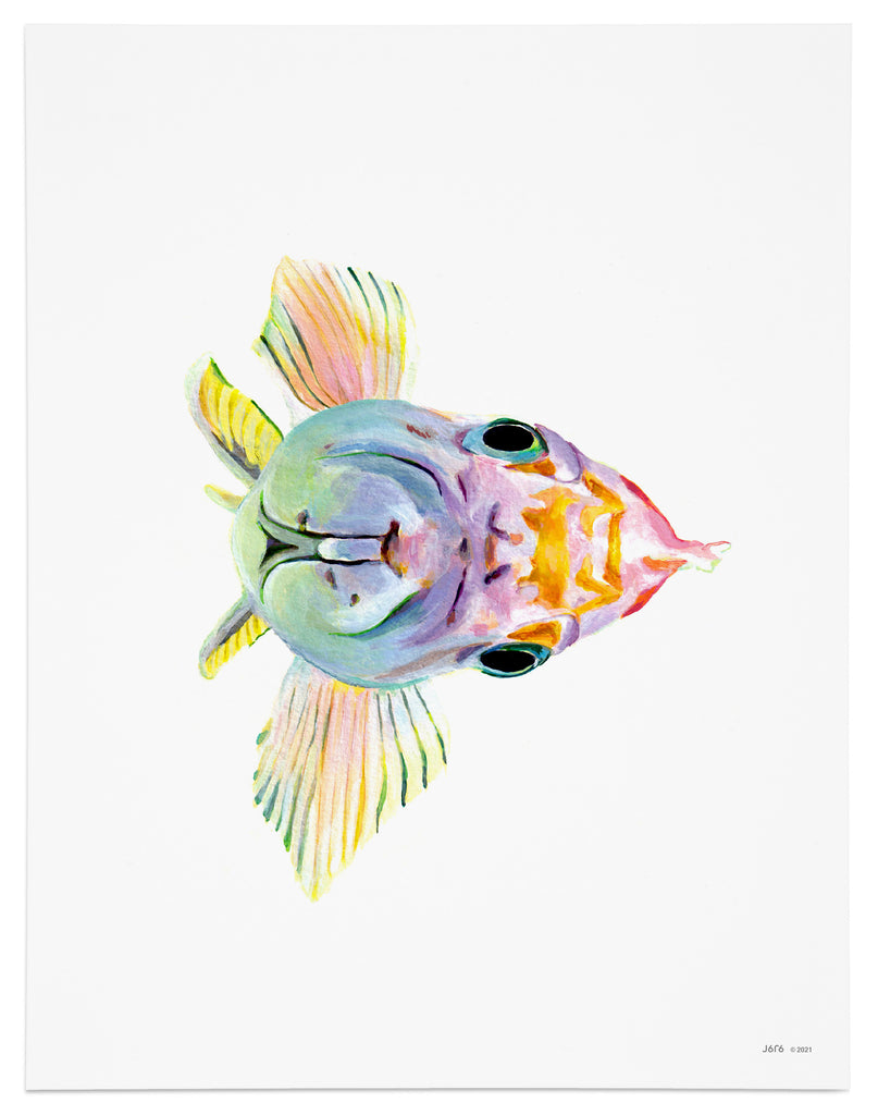 pastel fish art print