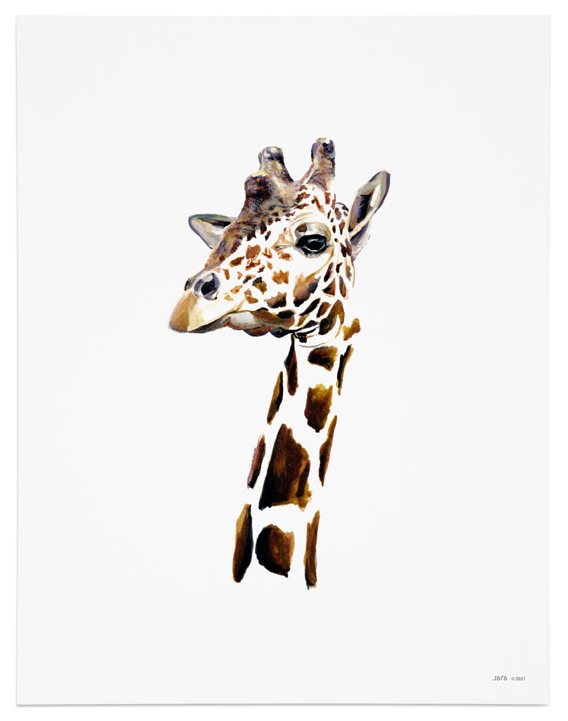 giraffe headshot art print