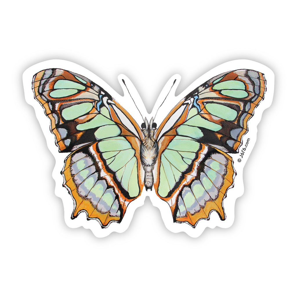 J6R6 malachite butterfly sticker