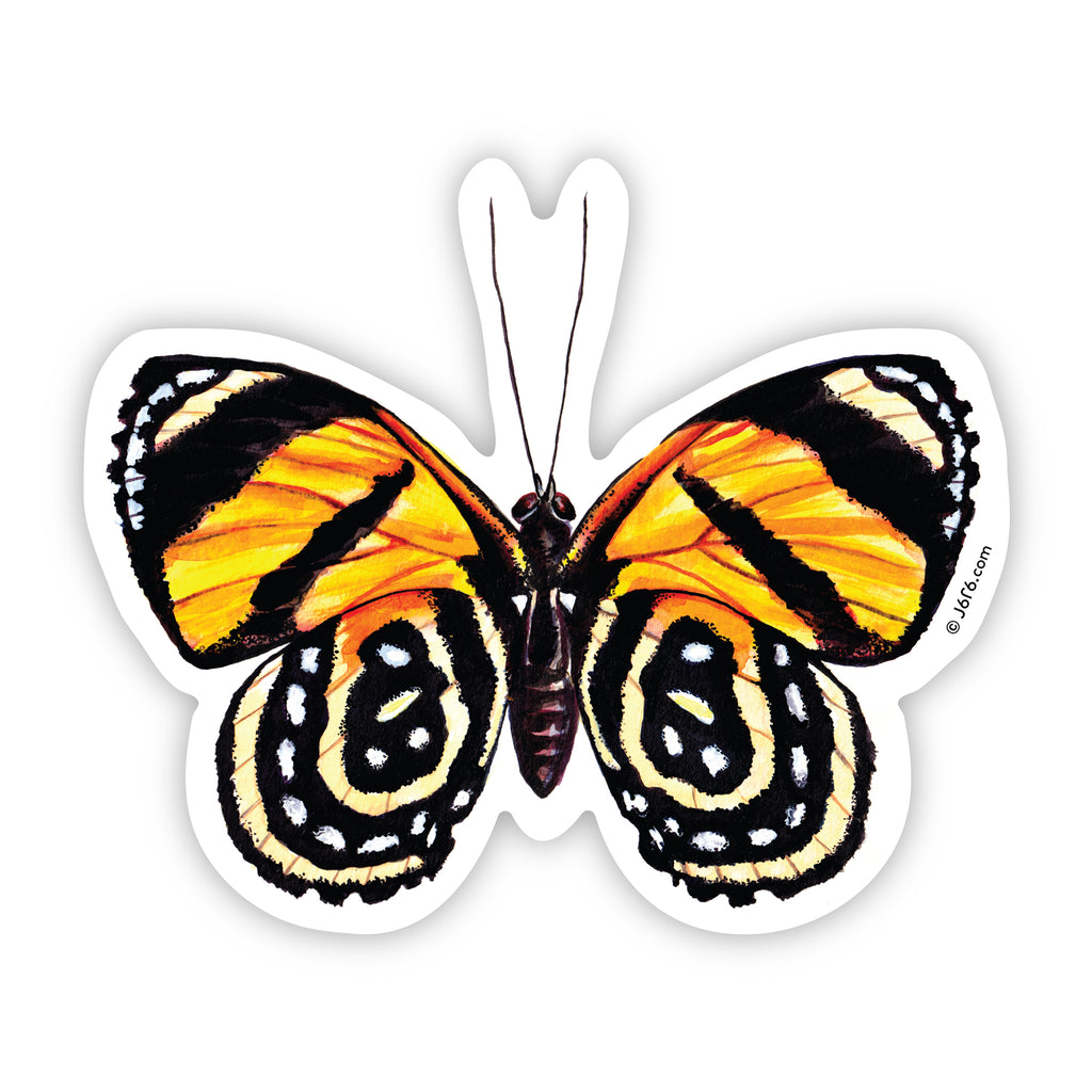orange and black butterfly sticker by J6R6