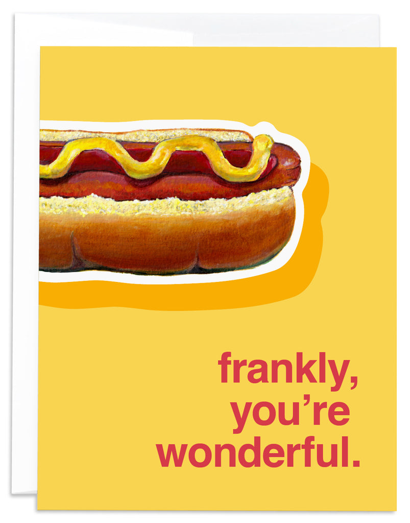 J6R6 Yellow Hot Dog Card Front