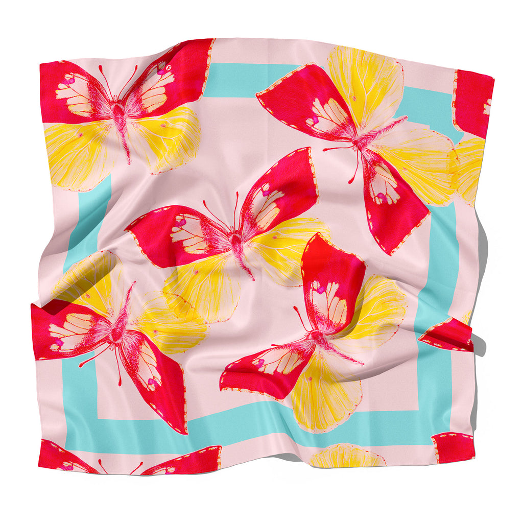 Pink and Red Butterfly Scarf