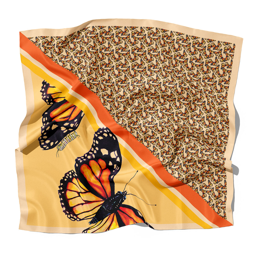 Orange Monarch Butterfly Scarf 