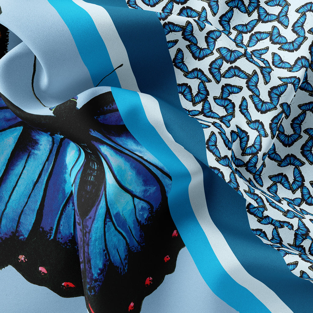 Blue Morpho Butterfly Scarf Close Up