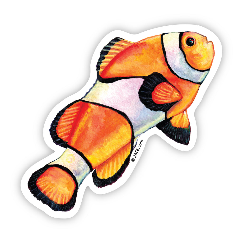orange clownfish vinyl sticker