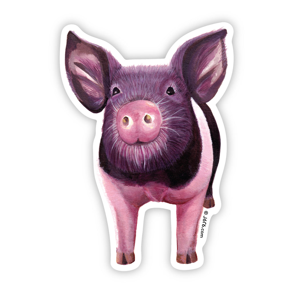 J6R6 Pink Pig Sticker