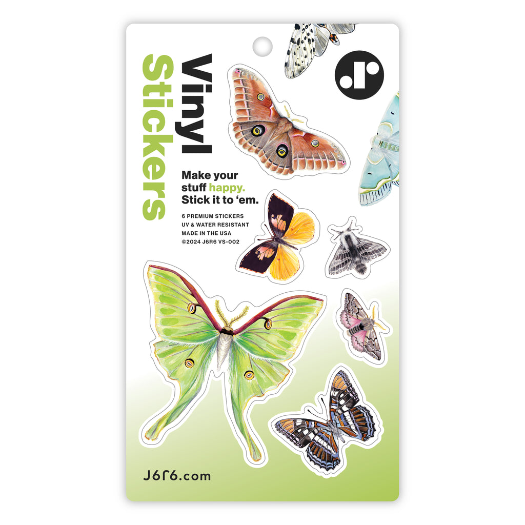 moth and butterfly vinyl sticker sheet