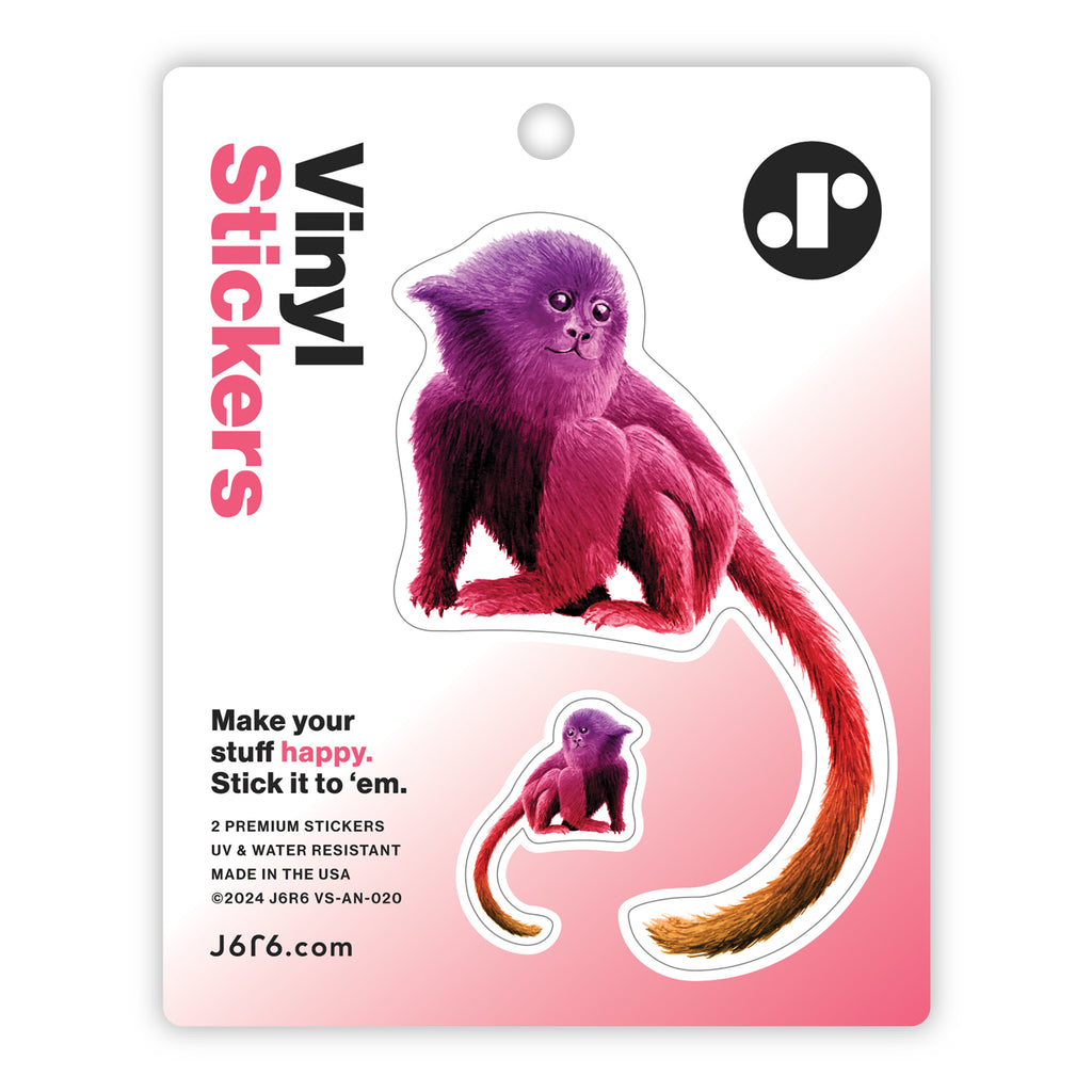 pink monkey vinyl sticker duo sheet