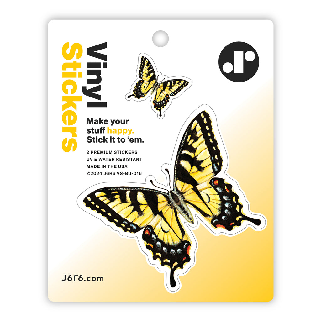 yellow tiger tail butterfly vinyl duo sticker sheet