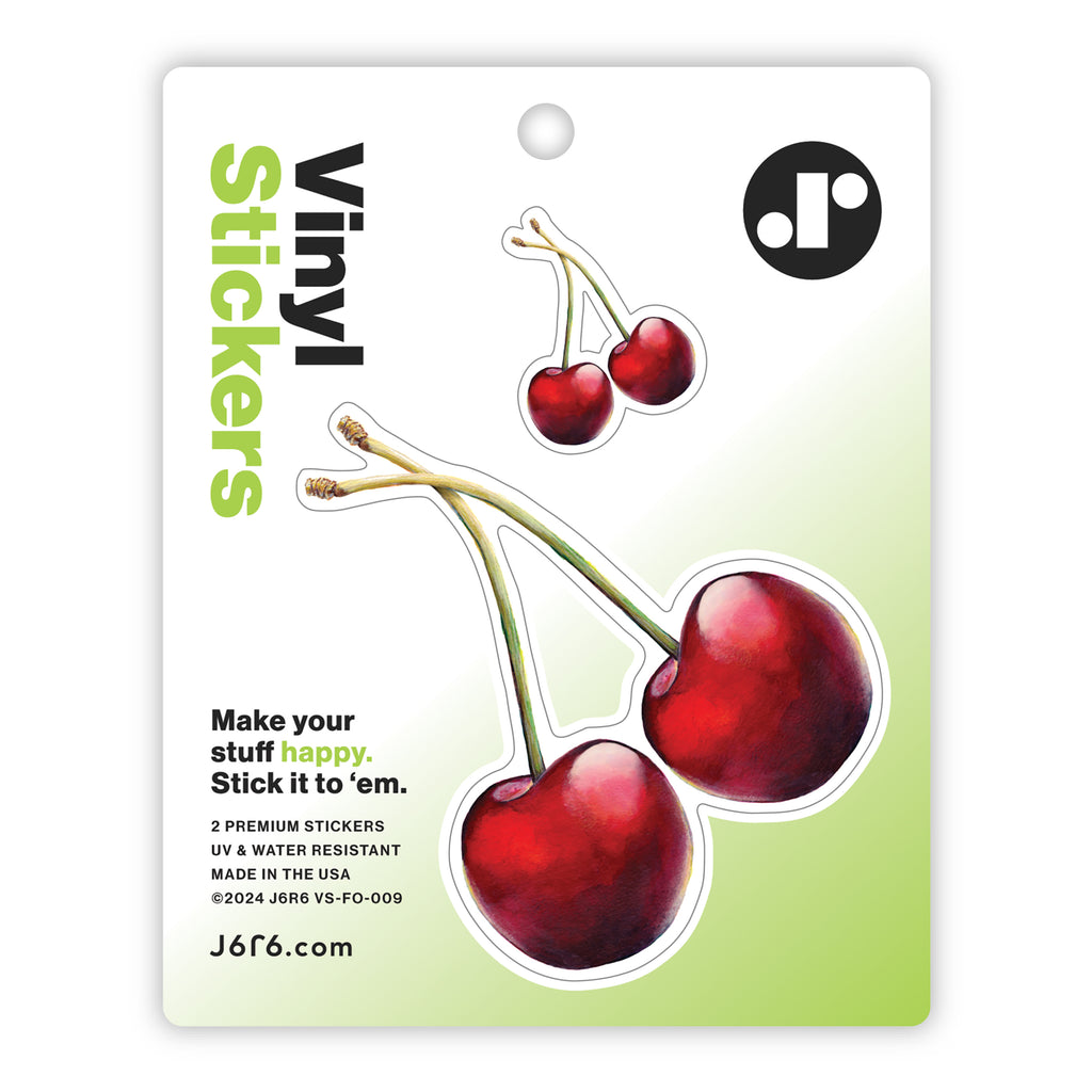 red sweet cherry vinyl sticker duo sheet