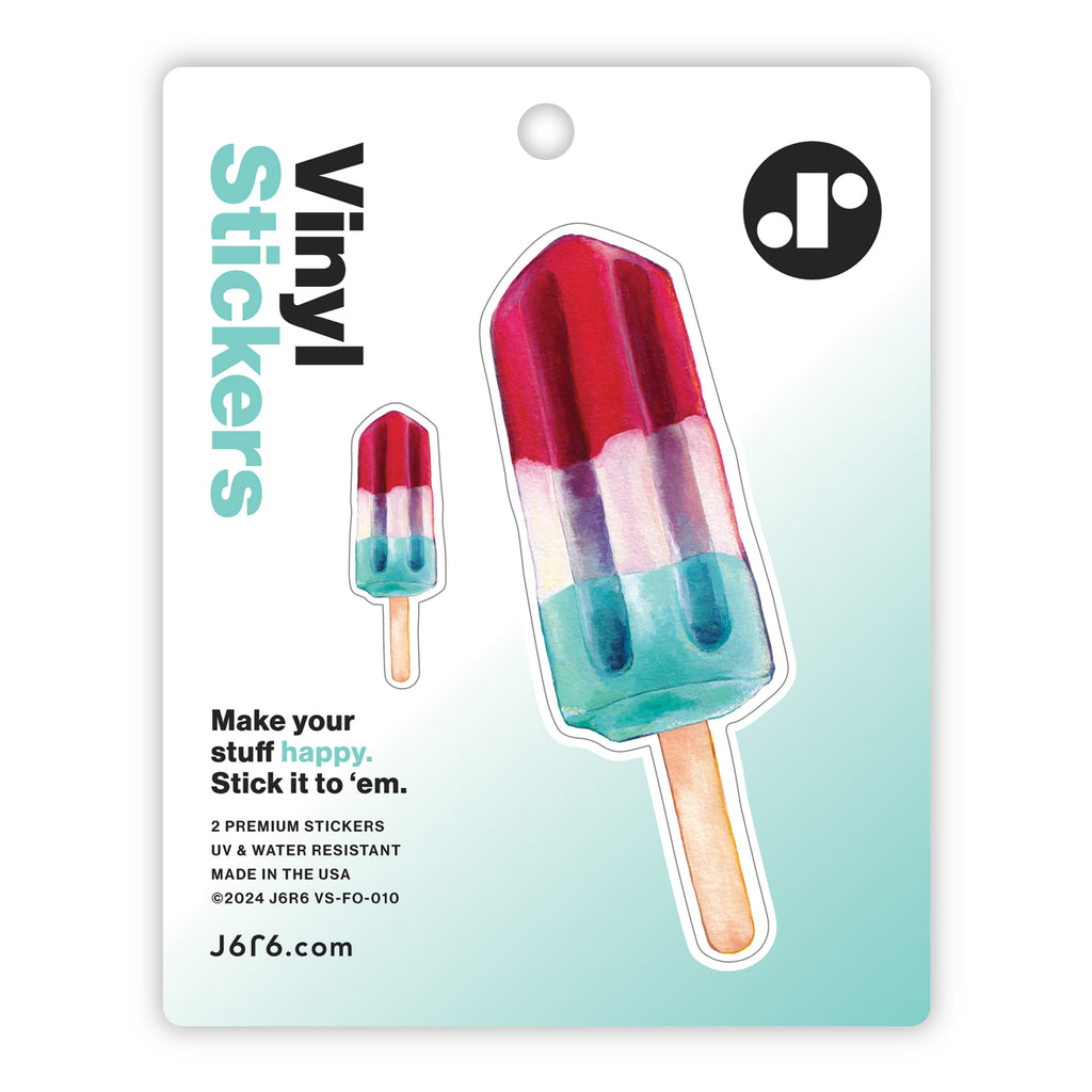 red white and blue popsicle duo vinyl sticker sheet