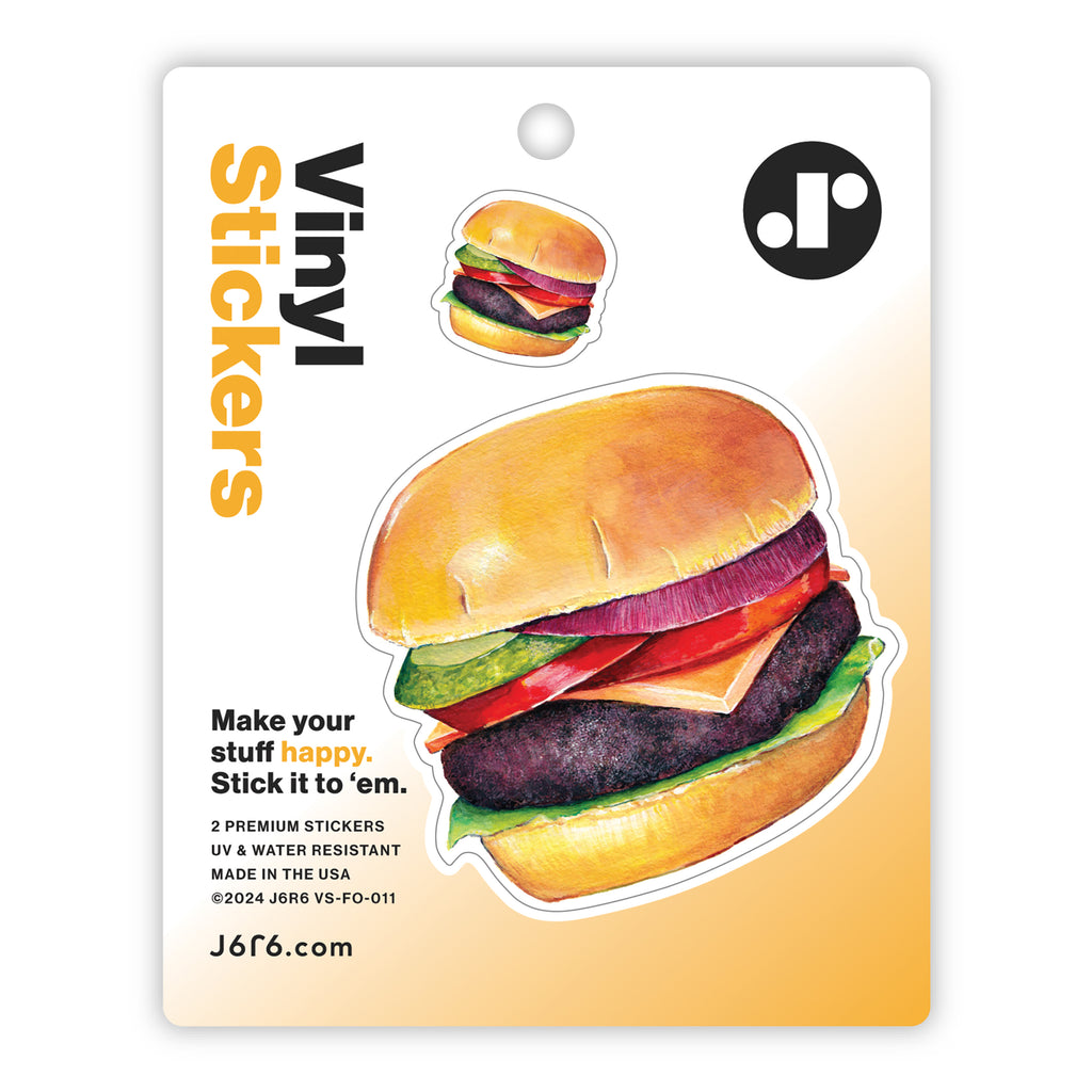 large and small hamburger vinyl sticker duo sheet