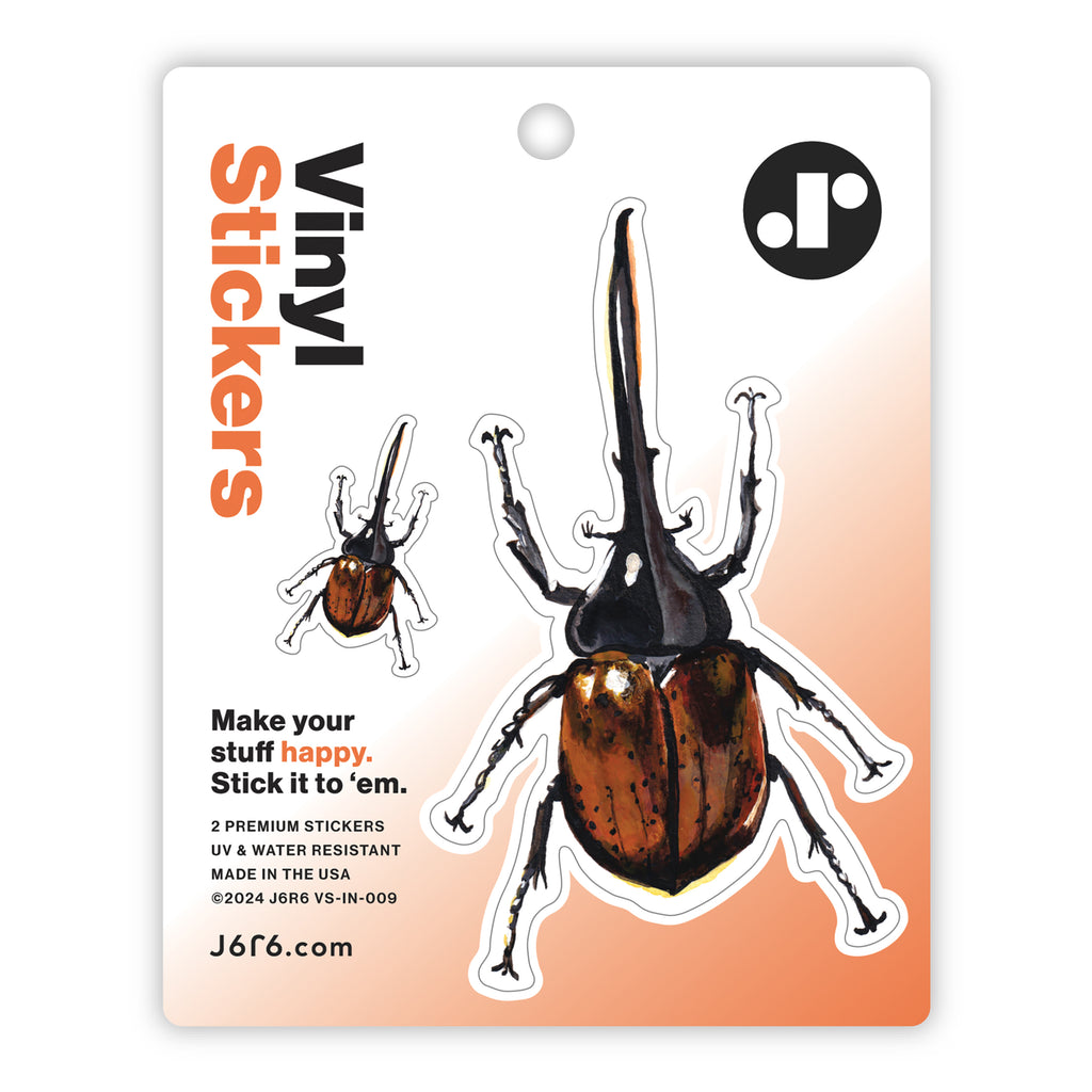 brown hercules beetle vinyl  sticker duo sheet