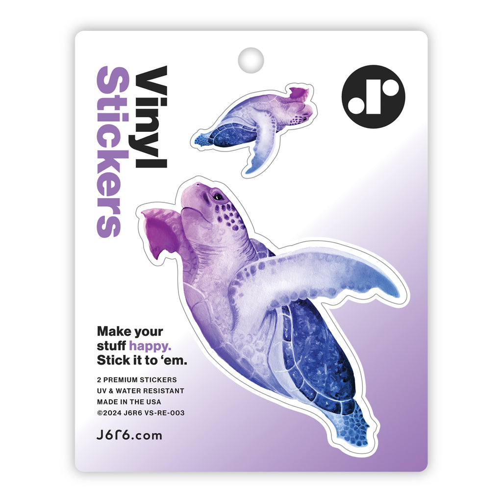purple sea turtle duo vinyl sticker sheet