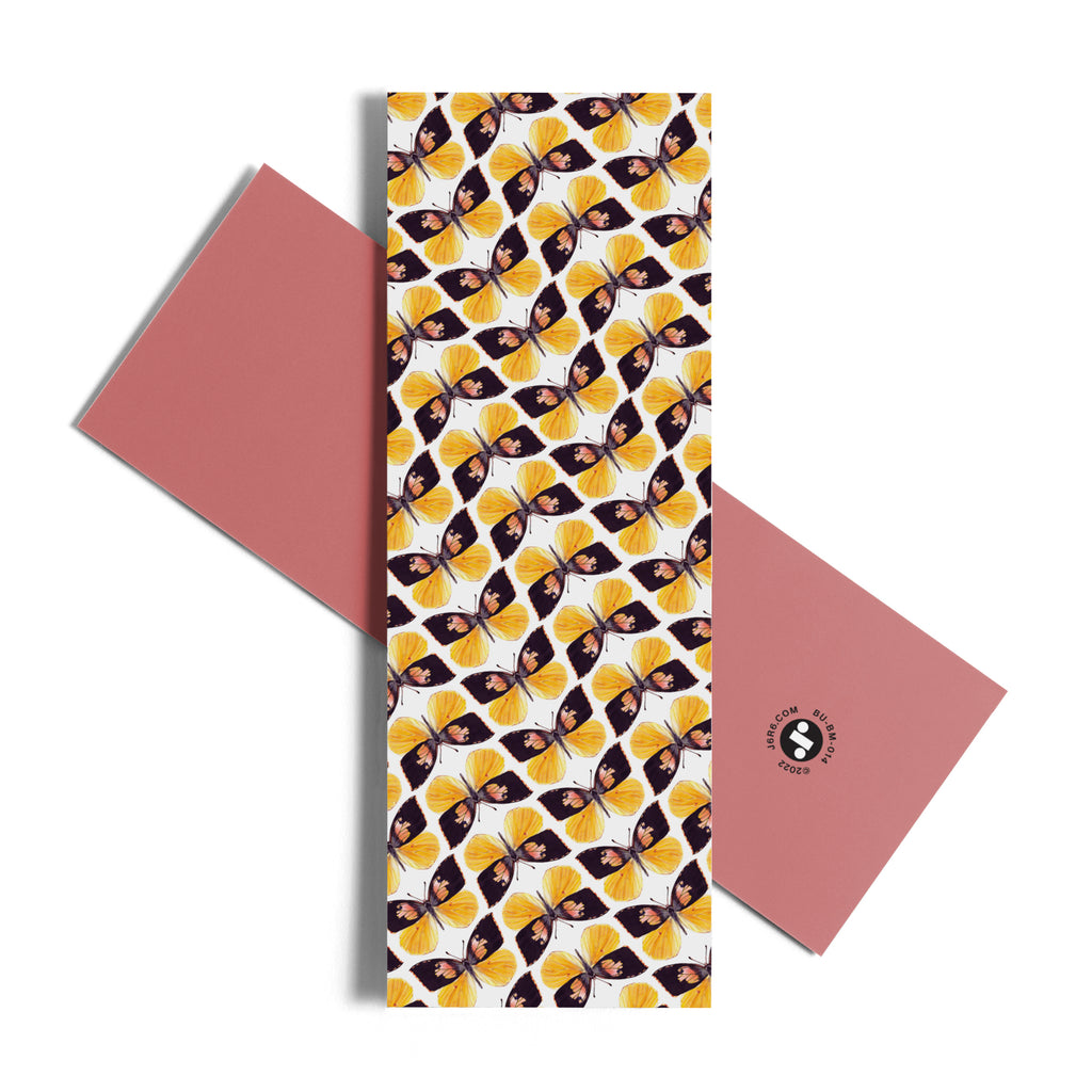 yellow and pink butterfly bookmark