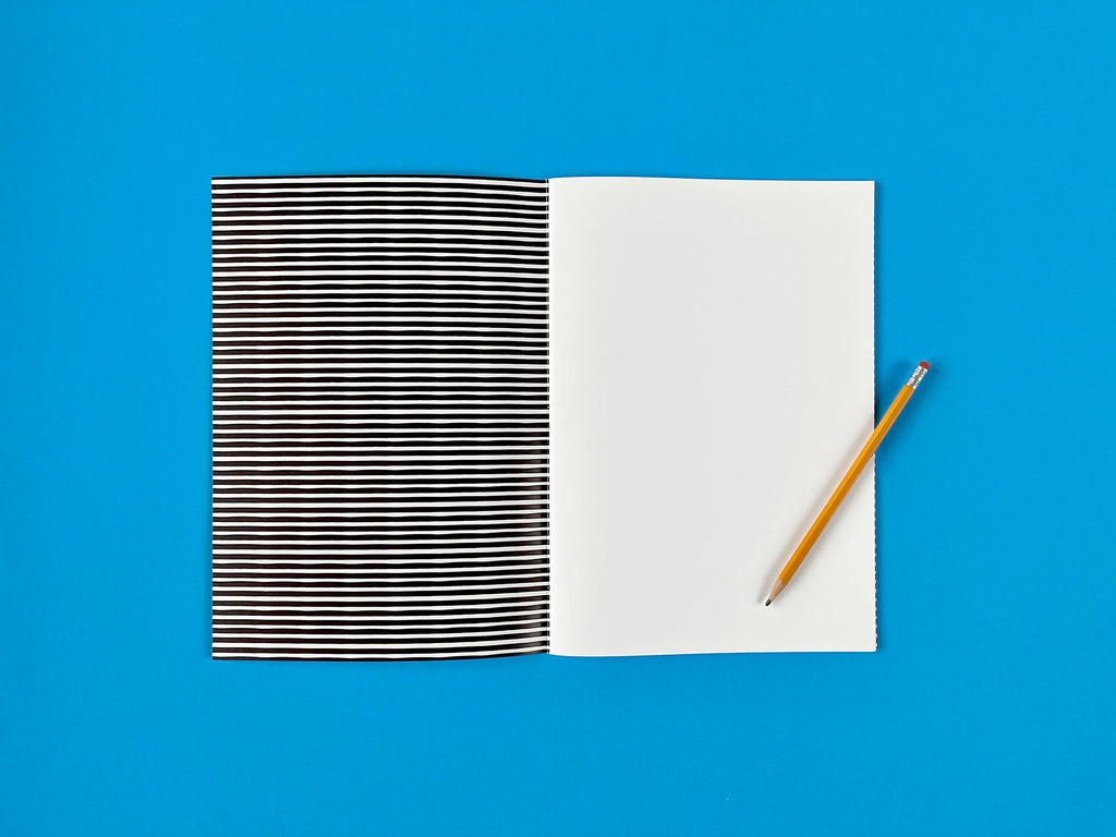 striped interior of Critters 2 notebook by J6R6