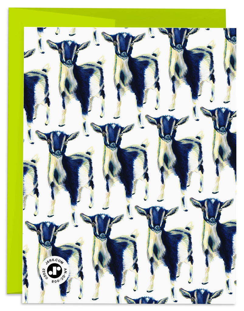 Goat Greeting Card back by J6R6