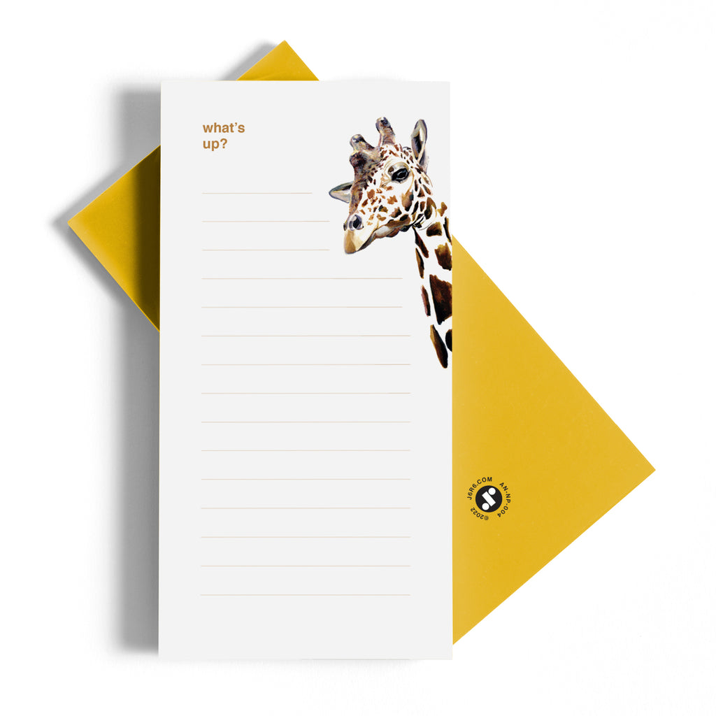 Giraffe what's up lined notepad
