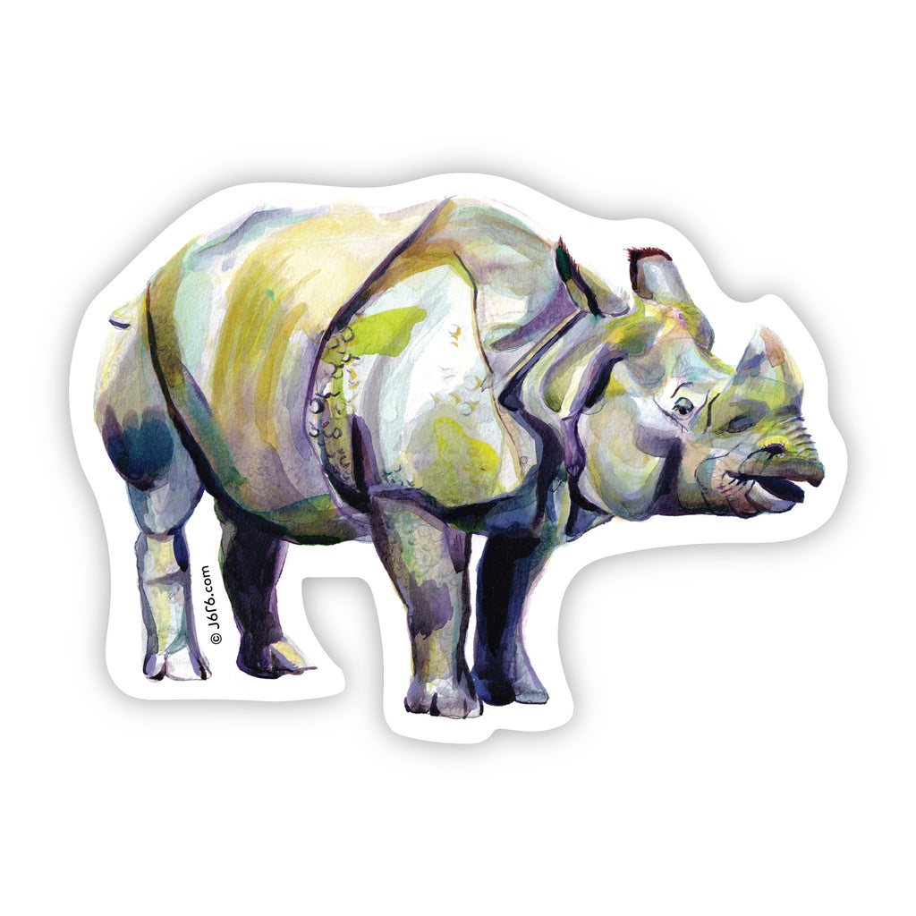 J6R6 rhinoceros vinyl sticker