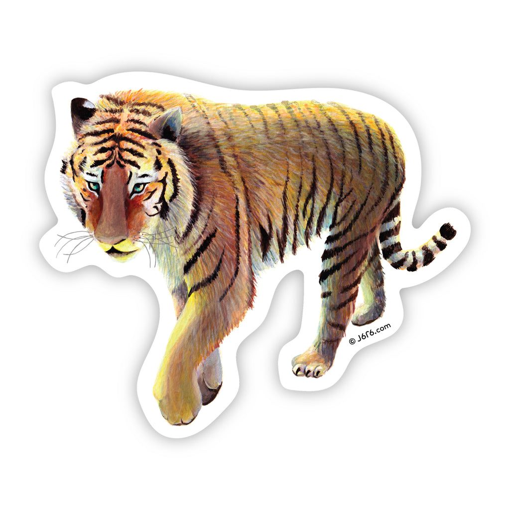 J6R6 orange tiger vinyl sticker