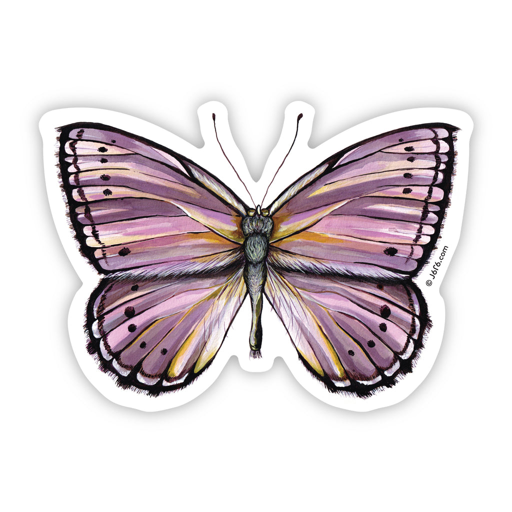 purple butterfly vinyl sticker by J6R6