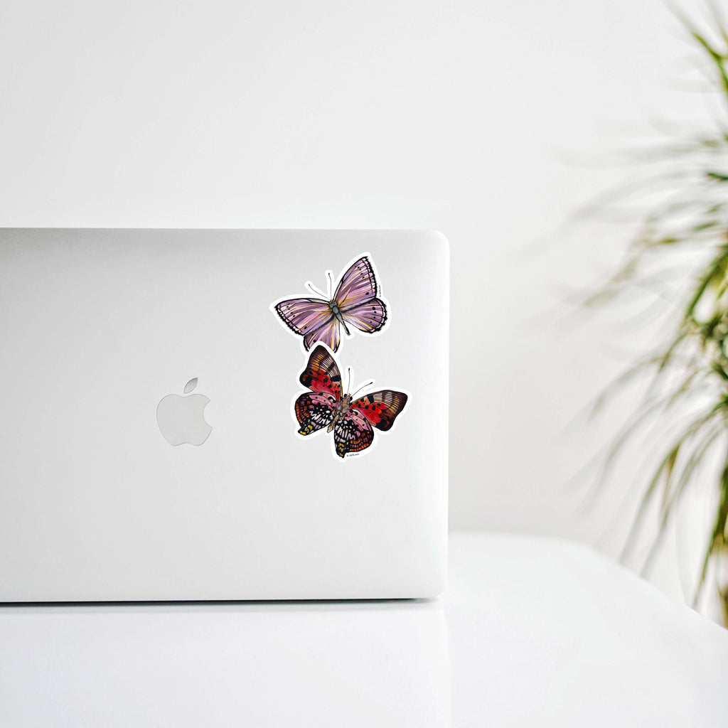 butterfly stickers on laptop 