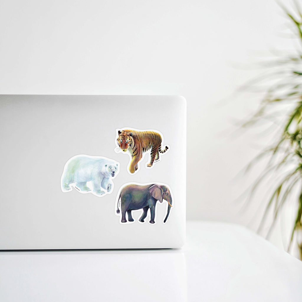 animal stickers on computer