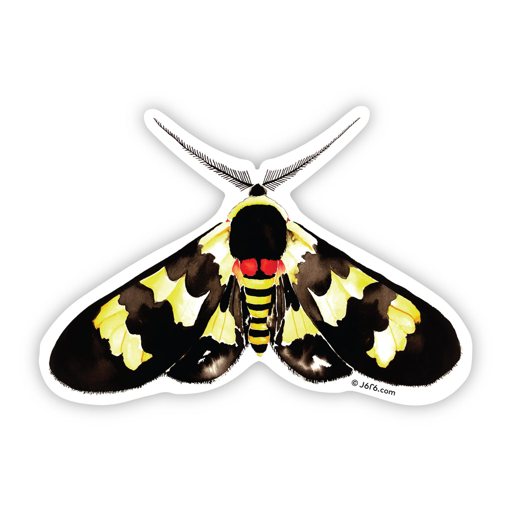 yellow and black moth sticker by J6R6