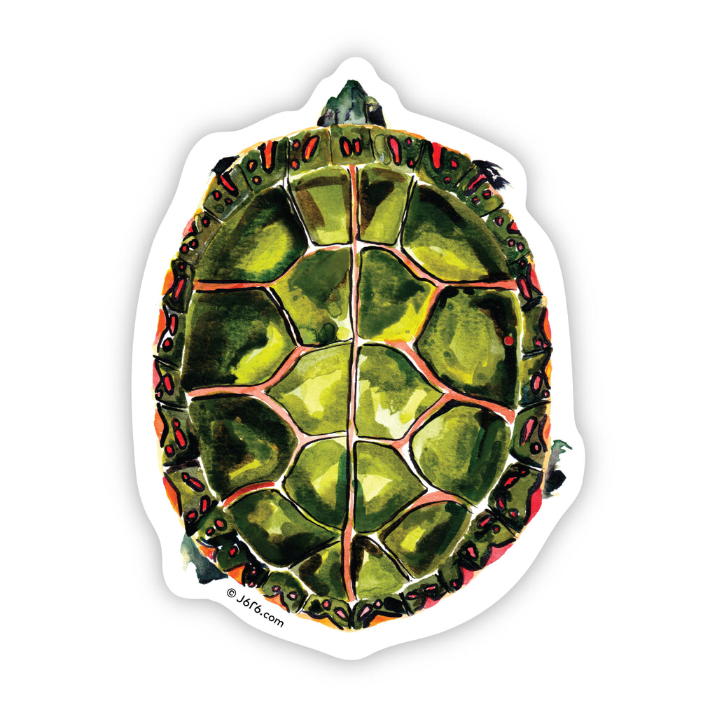 J6R6 green and orange turtle sticker