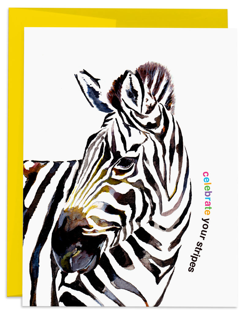zebra celebration card front