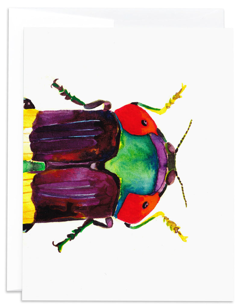 peeking jewel beetle notecard front